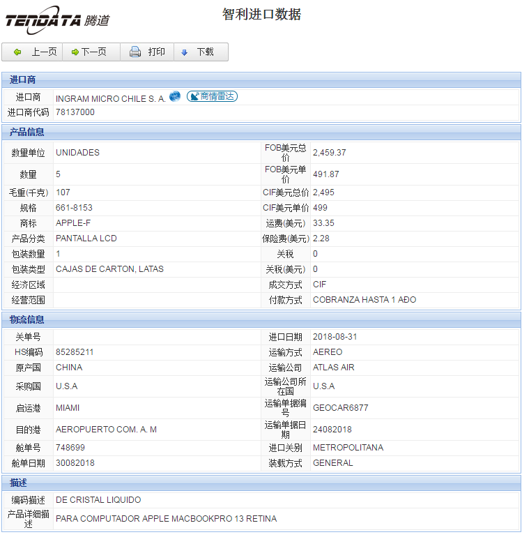 海关数据,进出口数据,进口数据,EVO视讯 EVO真人,贸易,智利
